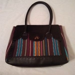 SHARIF Handwoven Turnlock Genuine Leather handbag